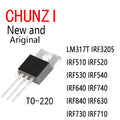 10PCS TO-220 IRF510N IRF540N IRF640N TO220 LM317T IRF3205 IRF510 IRF520 IRF530 IRF540 IRF640 IRF740 IRF840 IRF630 IRF730 IRF710