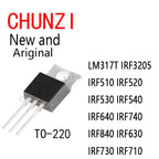 10PCS TO-220 IRF510N IRF540N IRF640N TO220 LM317T IRF3205 IRF510 IRF520 IRF530 IRF540 IRF640 IRF740 IRF840 IRF630 IRF730 IRF710
