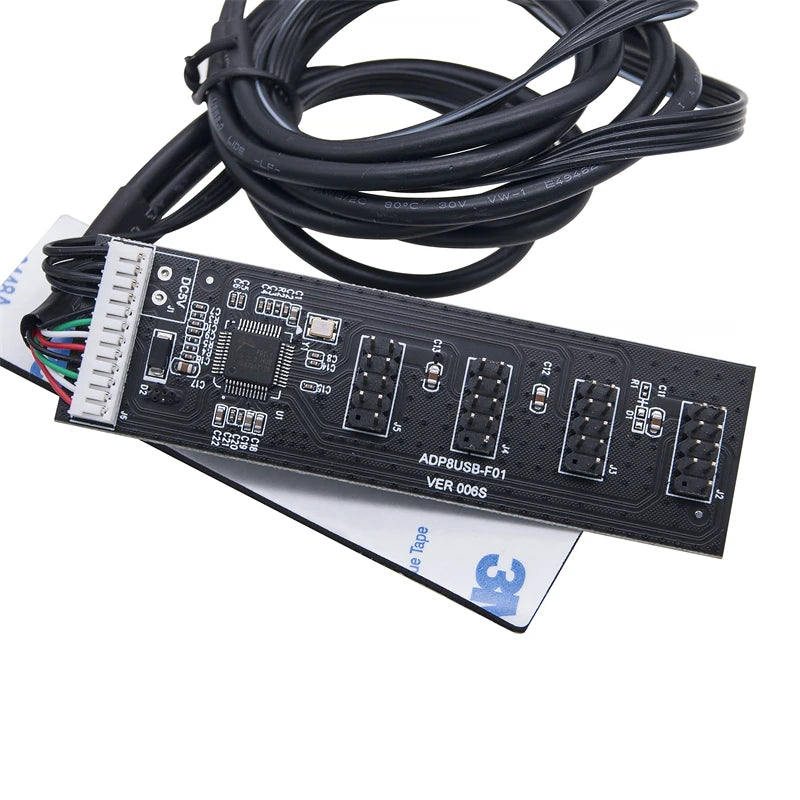 NEW 9Pin to 4x 9Pin Splitter to 8 Port USB2.0 HUB Riser Card FE2.1 Chip 60cm 9-Pin Extension Cable SATA Power Supply for Desktop