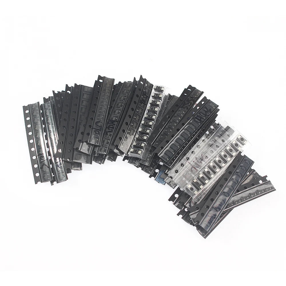 350pcs SMD Transistor and Diode Assortment Kit 1N4148 M1 S9012 S9013 S9014 S9015 S9018 S8550 S8050 2N2222 2N3904 SOT-23 PNP/NPN