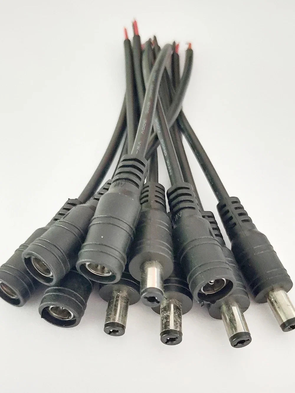 10pcs/lot Male Female DC Cable Power Adapter Connector 5.5x2.1mm Plug Adapter Wire for TV Camera LED Strip Tape Light wholesale