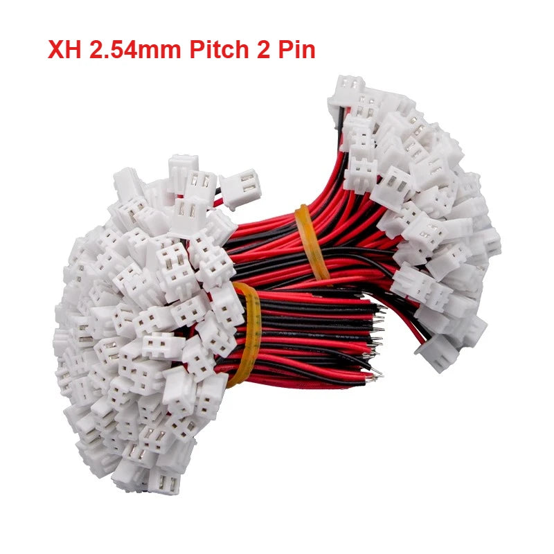 10/20/50/100PCS XH 2.54mm Pitch 10CM 2 Pin 26AWG Male Cable Connector Micro XH2.54 2P Plug Jack Socket Terminal Wire Cables
