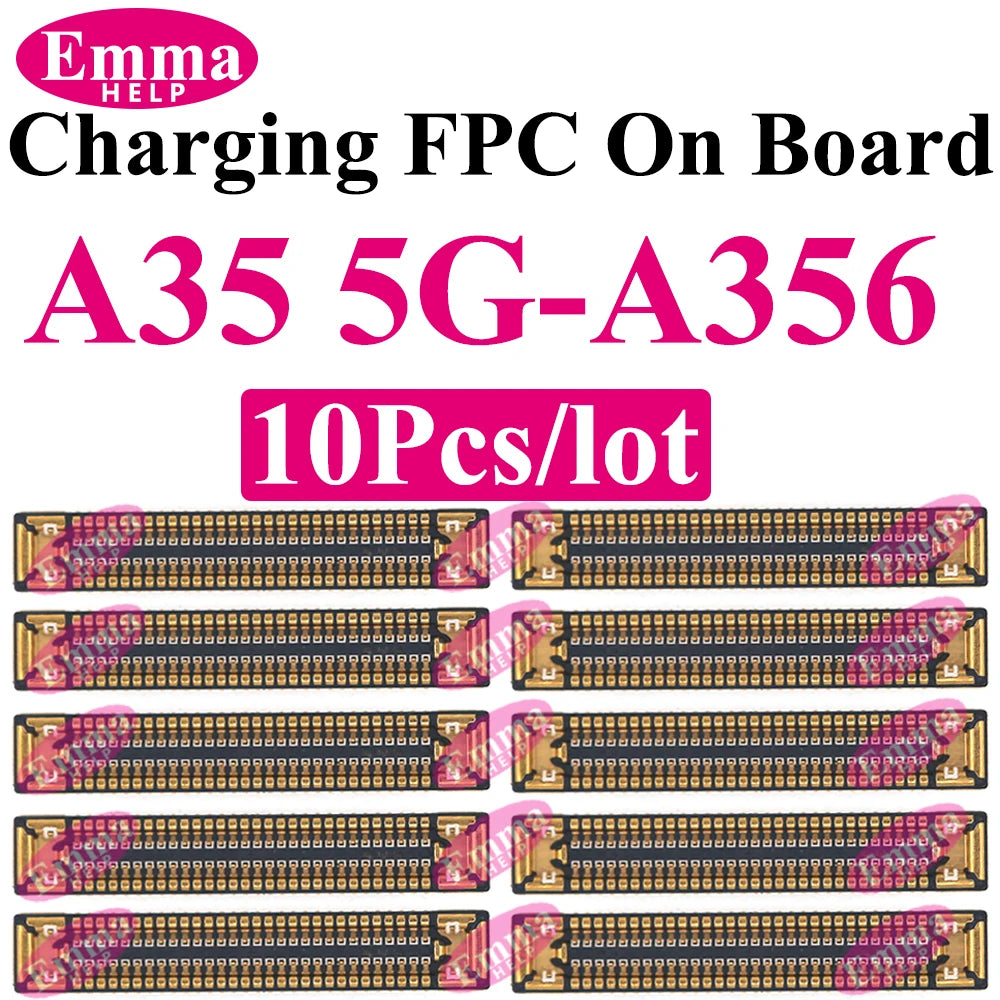 10pcs Original Charging Port FPC Connector For Samsung A04 A05 A14 A15 A24 A25 A34 A35 A52 A53 A54 A55 Mainboard Flex Clip