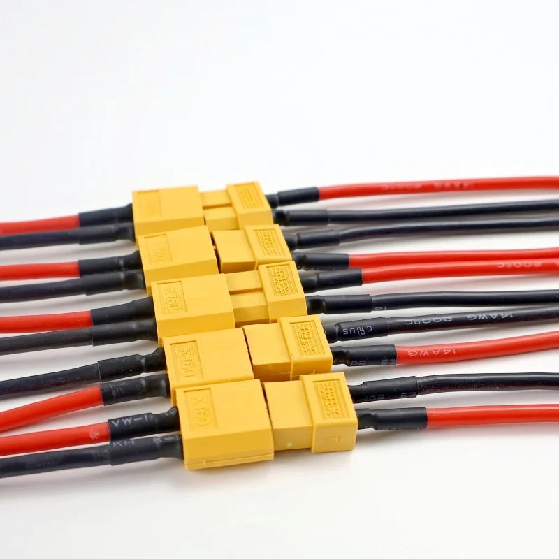 5pcs XT60 Female/Male Plug Battery Connector 14AWG 10cm with Silicone Flexible Wire RC Lithium Battery Motor Parts DIY