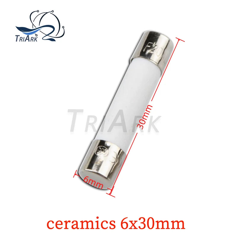 20PCS 5*20 6*30mm Ceramic Fuse 5x20 6x30 250V 0.1A 0.5A 1A 2A 3A 3.15A 4A 5A 6A 8A 10A 15A 20A 30A Tube Fast blow Fuse Assorted