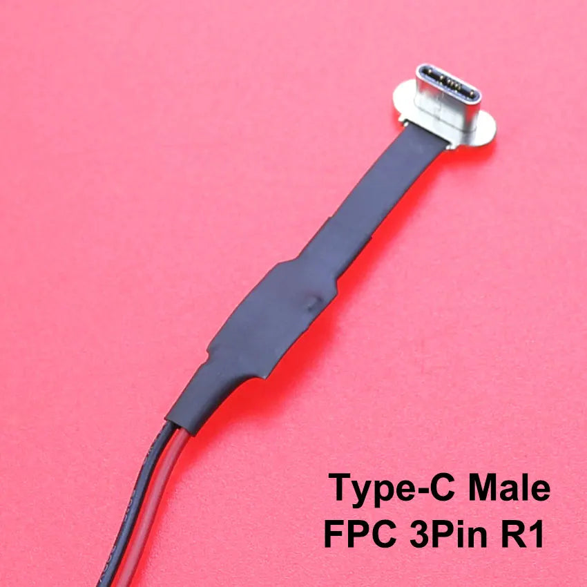Micro USB Type-C Connector FPC 2Pin 3Pin W/ Resistor R1 Soft Flat Cable Male Charging Cable Fast Charge Wire Extention For Phone