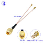 1PCS RG178 SMA Female to 2*IPX-1 Female Connector Y Splitter SMA to IPX Cable Pigtail RF Coaxial WIFI Antenna Extension Jumper