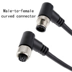 M12 Cable Connector Male and Female Circular Shield 2 3 4 5 6 7 8 9 12 17 Pin PVC PUR Straight Angle Mold OEM Waterproof