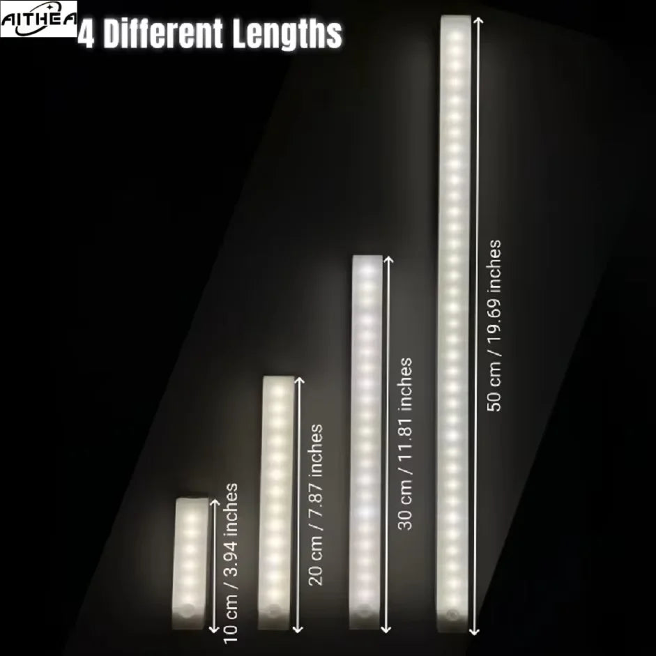 AITHEA LED Motion Sensor Light Wireless USB  Rechargeable Night Light Portable Induction Lamp for Cabinet Wardrobe Staircase