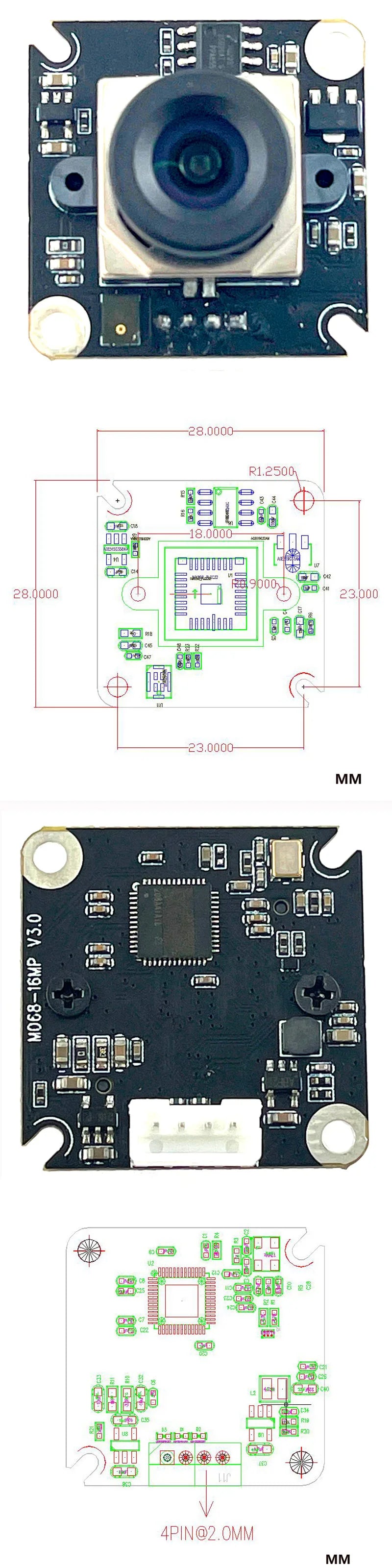 16MP USB Camera Module Autofocus IMX298 CMOS UVC AF Auto-focus Lens 8K 4K Webcam