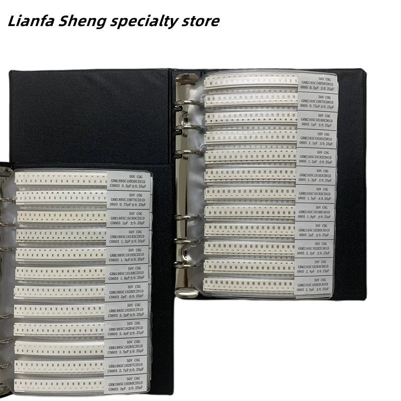 Capacitors Kit SMD  Capacitor Sample Book 01005  0201 0402 0603 0805 1206 Chip Assortment Pack 51/80/90/92values 25 50 pcs