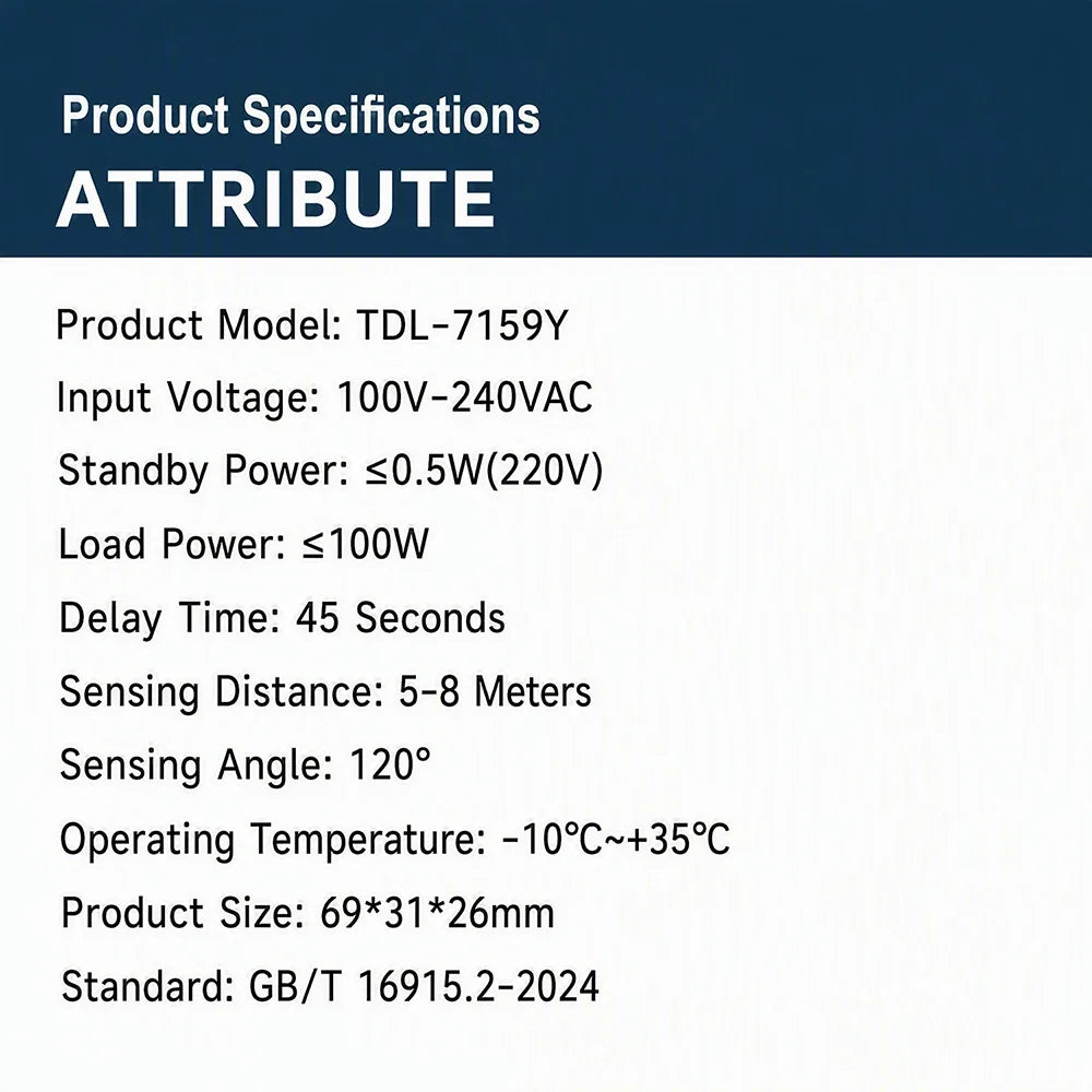 Ac 110v-220v Human Presence Sensor Switch 24ghz Microwave Radar Controller Detection Micro-motion Intelligent Sensor Switch