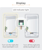 DC12V Touch Dimmer 5A 60W Single-Button Touch Time and Temperature Display LED Sensor Switch, Suitable for Bathroom Mirrors