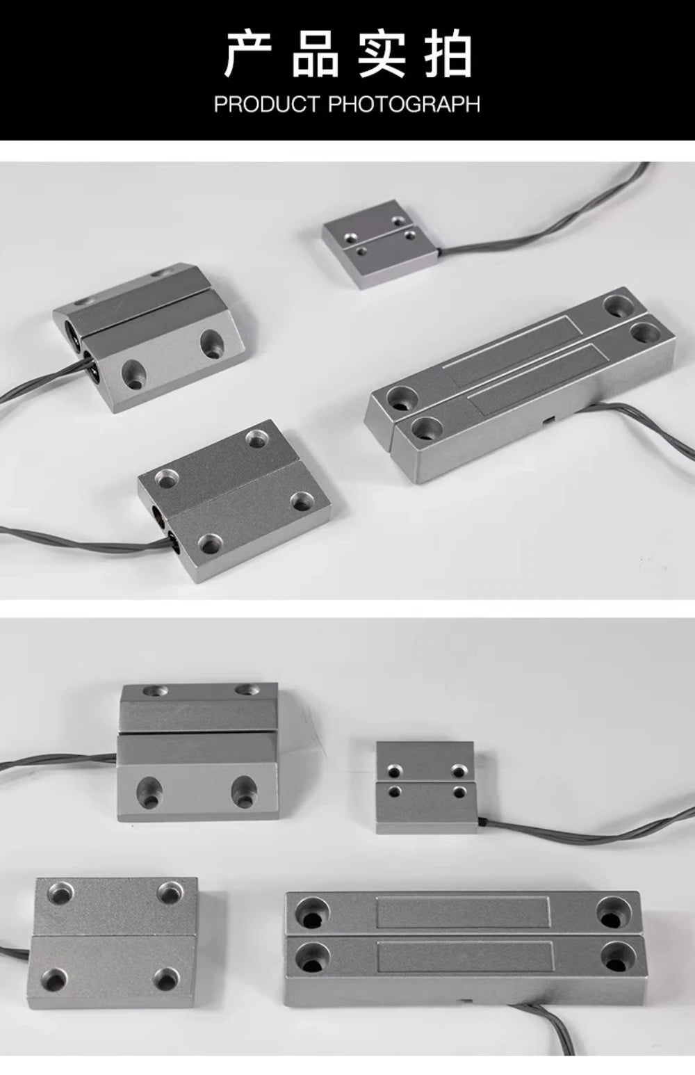 2Pairs MC-52 Wired Magnetic Door Window Contact Switch Heavy Duty Iron Door Sensor Reed Switch for Alarm System Normally Open NC