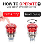 16/19/22mm Metal Emergency Stop Button Switch stainless steel Anti-slip waterproof mushroom head Rotation reset PTEN
