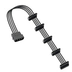 High Quality 1 Pcs Practical Durable PC Server 4 Pins IDE Molex 1 to 5 SATA Power Cable Adapter Splitter Cables 18AWG Black 40cm