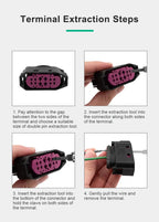 JRready JRDDS Series Dual-Pin Terminal Extraction Tool Removal Tool for Deutsch Molex AMP/TE Delphi JST Harting Connectors