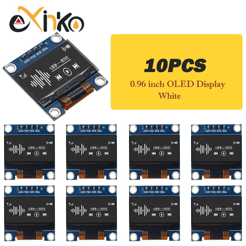 1-10pcs 0.96 Inch OLED Display Module I2C IIC SPI Serial 128X64 LCD 3.3-5V 4 Pin White/Blue/Yellow Blue  for Arduino