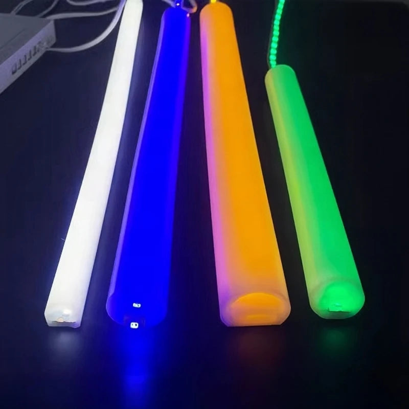 Round Flexible LED Neon Rope Lamp Silicone Tube 180/270/360° Tape Lamp Diffuser For WS2811 WS2815 Outdoor Decor Neon Strip Light