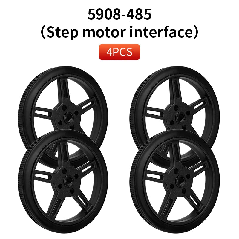 4 PCS 5908 Silicone Tire Wheel Compatible Robot Smart Car N20 TT Motor With 360-degree SG90 MG996R Servo For Arduino Project