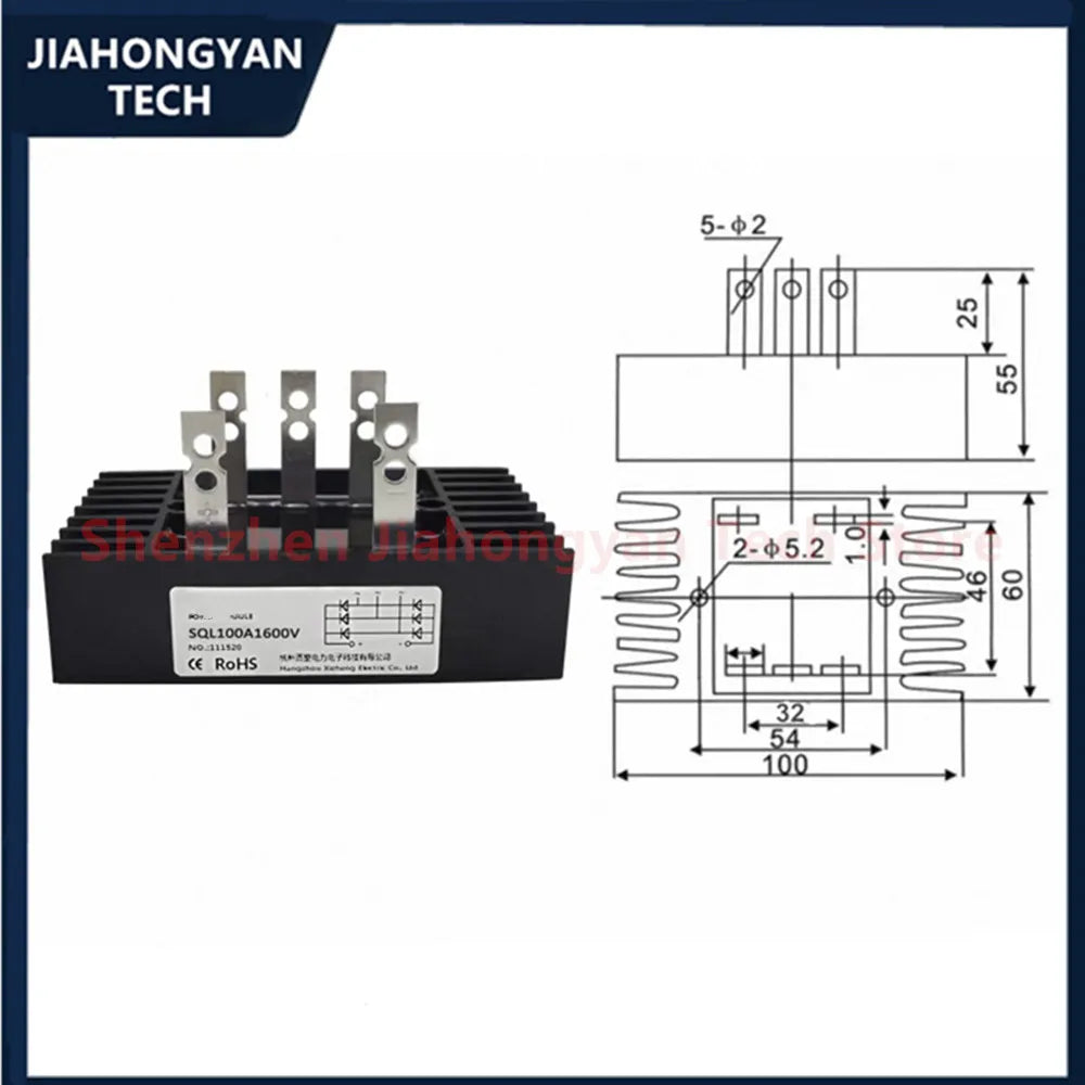 Three-phase bridge rectifier SQL100A 150A 1000V 1600V QL100A 150A 1000V 1600V Single-phase bridge module rectifier