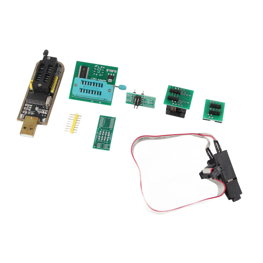 CH341A USB Programmer SOP8 Test Clip 1.8V Adapter SOP8 to DIP8 Converter Module Adapter Socket Converter Module USB Programmer