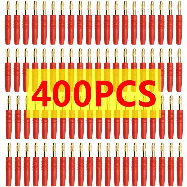 20/80/400Pcs 2mm Red Black Banana Male Plugs Banana Plug Connector Audio Speaker Wire Cable Connectors