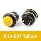 5/20Pcs Round-shape Push Button Switch ON OFF 2Pin ON-OFF R13-507 16mm Momentary Electric Power Switch R13 507 Switches