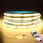 DC5V COB LED Strip with Dimmable Remote Control 2/3/5M White/Warm White COB Strip Light For Indoor Home Cabinet Decor Lighting
