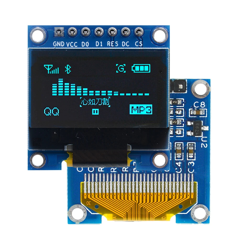 2PCS/lot 0.96 Inch OLED Display Module SSD1306 128x64 Resolution Low Power Consumption I2C Interface for DIY Projects