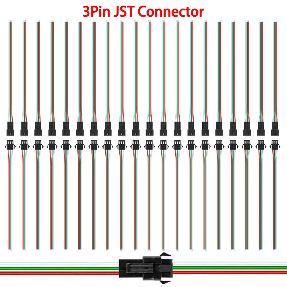 2Pin 3Pin 4Pin 5Pin 6Pin Led JST Connector Male/Female Wire Connector Led Strip Plug Connector Wire Cable for Led Light Driver