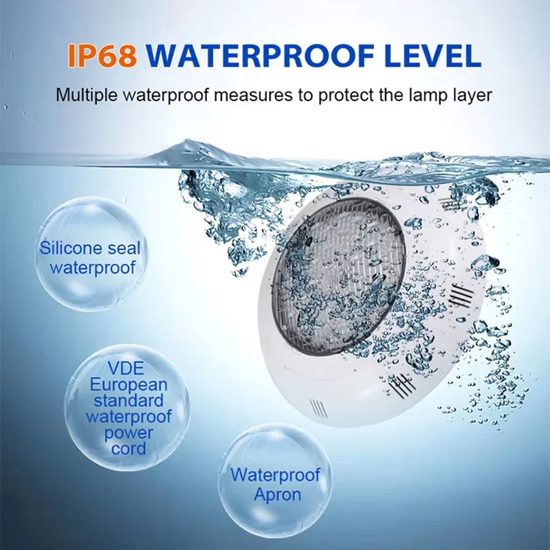 LED Swimming Pool Lights RGB AC12V 12W 18W 25W 35W 45W IP68 Waterproof Lamp with Remote Controller for pool party