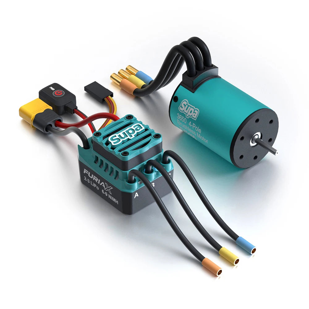SKYRC Brushless Motor ESC Combo FuriaX Supa 3650 Motor 60A ESC 2-3S LiPo 3.175mm Shaft For 1/10 Touring Buggy Short Course Truck