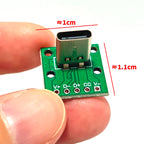 Vertical USB Type C Female Socket Patch Board 14P to 2.54 5P Circuit Board Data Test Board Type-c Usb C Connector