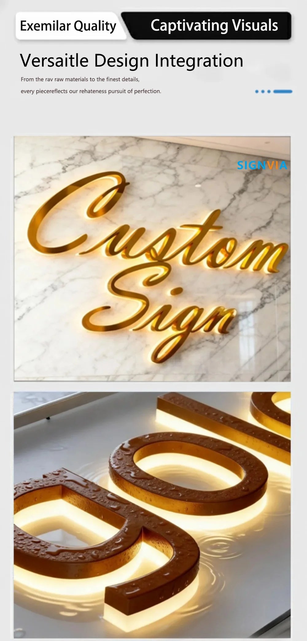 3D Custom Luxury LED Luminous Acrylic Metal Wall Letters - Business Logo Signboard for Cafe Wall Decor & Commercial Advertising