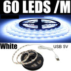5M USB LED Strip Light 5V 3528 1 Meter 5 Meter White Warm White Pink Green Blue Red SMD RibbonKitchen Light Under Cabinet Lamp