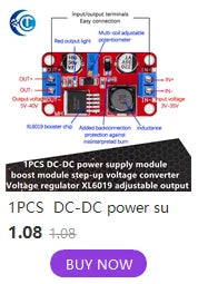 LiPo Battery Charging Protection Module, 5V 2.4A USB Type-C Boost Converter Power Supply Board