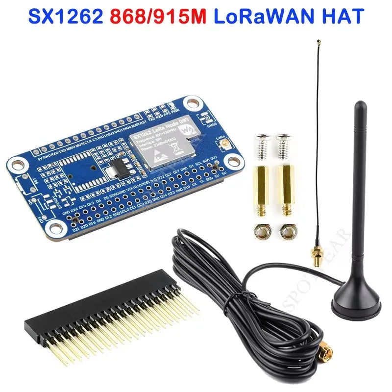 Raspberry Pi SX1262 LoRaWAN Node Module Expansion Board With Magnetic CB antenna Frequency Band And GNSS Function Options