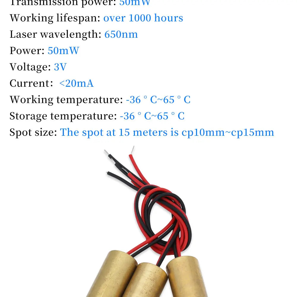 1/5/10Pcs Laser Head 650nm 9mm 3V 50mW Laser Cross Diode Module Red Copper Head Line / Point / Cross Laser Diode