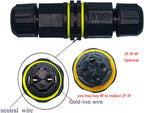 2pcs Waterproof Outdoor IP68 Electrical Cable Connector 2P3P4P M20 Plug 5-11mm Terminal Block External Power Cord Junction Box