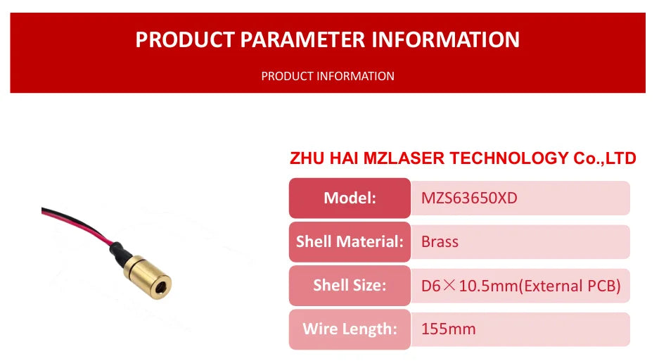 Compact Red Dot Laser Diode Module 650nm D6mm 0.5mW 1mW 5mW 10mW 3V Industrial Grade Spot Laser for Positioning Professional Use