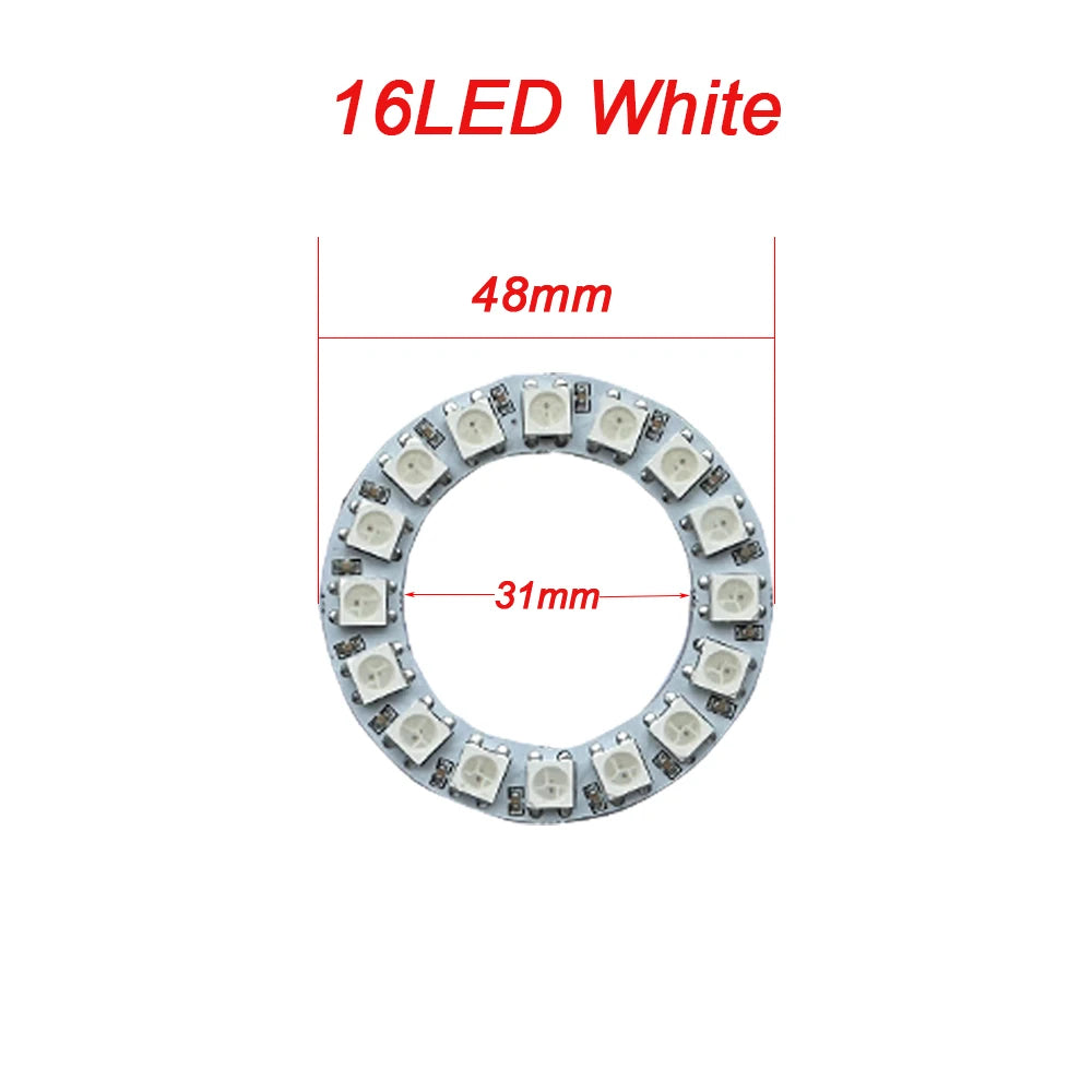 WS2812B Addressable Led Pixel Ring 8/16/24/35/45/60Leds WS2812 5050 RGB Led Diode Ring Color IC Built-in LED