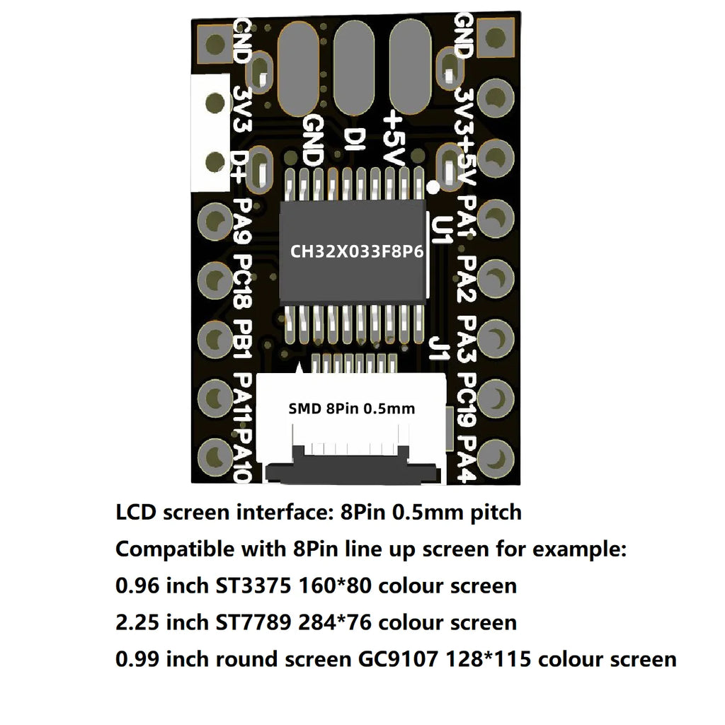 WCH CH32X033 Development Board Board CH32X033F8P6 Microcontroller 8MB Flash Chip Core Board