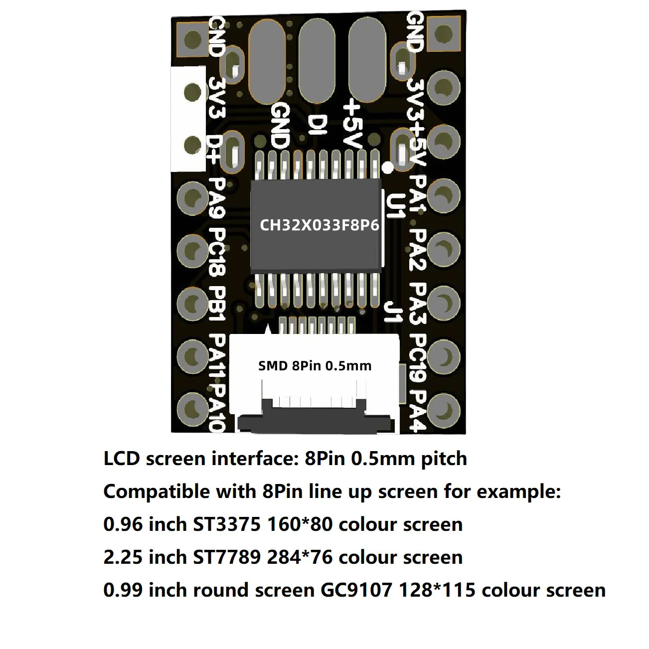 WCH CH32X033 Development Board Board CH32X033F8P6 Microcontroller 8MB Flash Chip Core Board