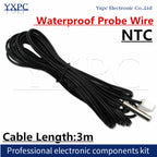 1pcs 3m NTC Thermistor Temperature Sensor B3950 2K 5K 10K 15K 20K 50K 100K 1% Air probe conditioning probe For Arduino W1209