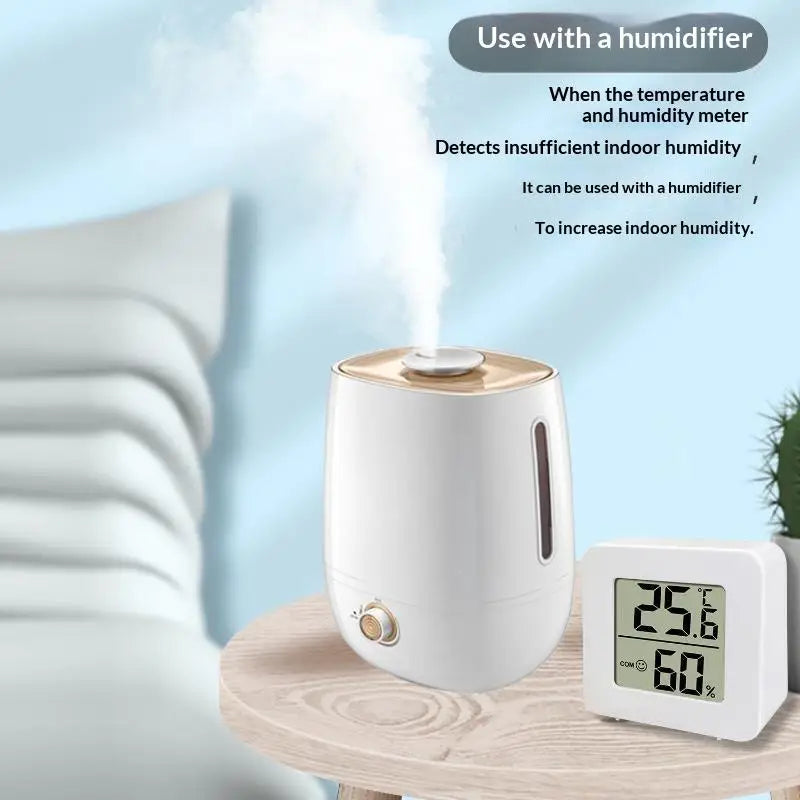 Temperature Gauge Mini LCD Digital Hygrometer: Indoor Room Humidity Meter Sensor Weather Home