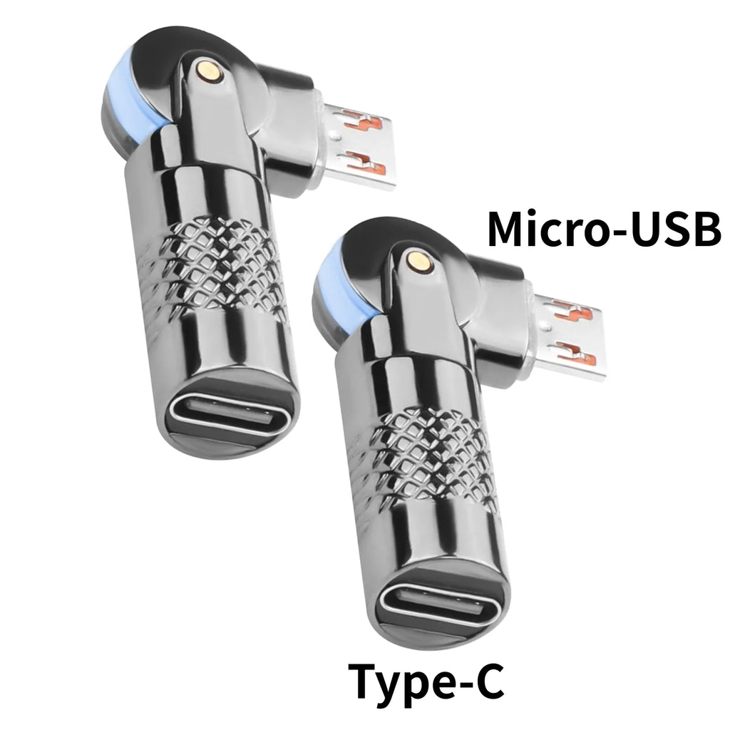 180 Degree Rotation Micro-usb to USB C Adapter Micro 5Pin Male to Type-C Female Data & Charging Connector for Android Phone