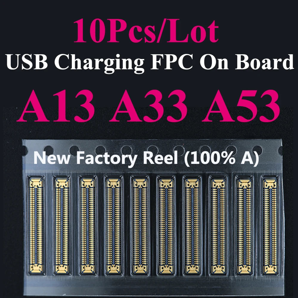 10pcs Charging FPC on MainBoard for Samsung A12 A22 A52 A55 A56 A13 A33 A34 A51 A71 A40 A80 A21S A05 A06 A07 FPC Connector Port