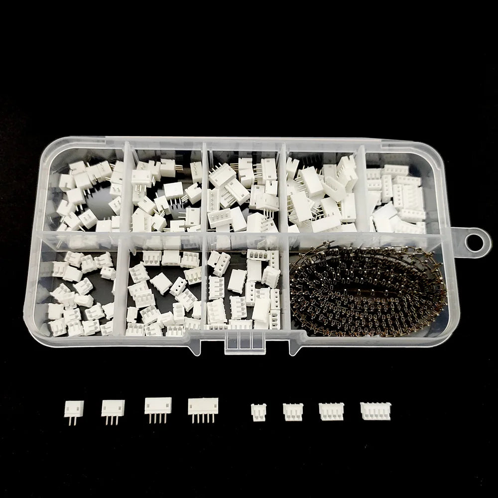 440Pcs/1Box ZH 1.5mm Pitch Straight Pins Header Connector Terminals Kit Plug Plastic Housing Header Crimp Connector