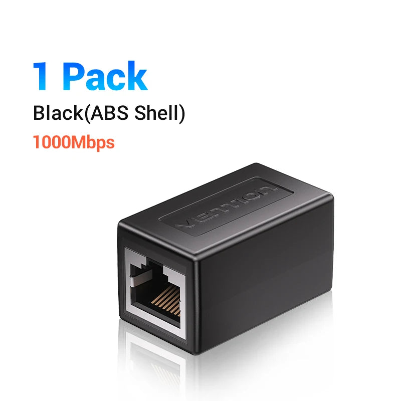 Vention RJ45 Connector Cat7/6/5e Ethernet Adapter Female to Female 8P8C Patch Network Extender Extension Wire for Ethernet Cable